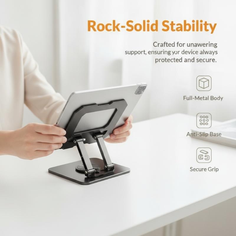 Cooling Stand Tablet - 360° Rotatable Tablet Stand Adjustable Foldable