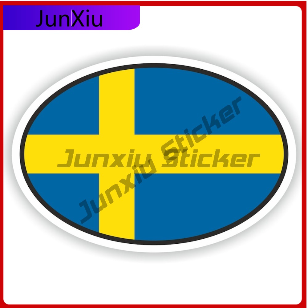 Tablet Cute Accessories - Sweden Oval Sticker with Flag Cute